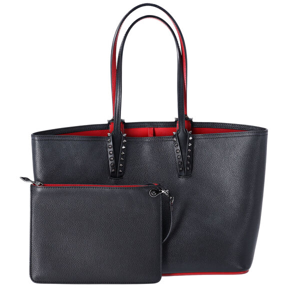 Christian Louboutin Cabata Small Tote Bag Black Leather + Pouch - Picture 1 of 7